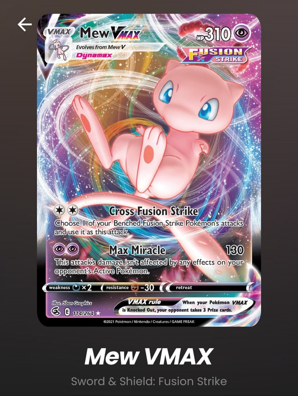 Mew VMAX Championship Edition Ungraded Excellent Condition Pokemon Card